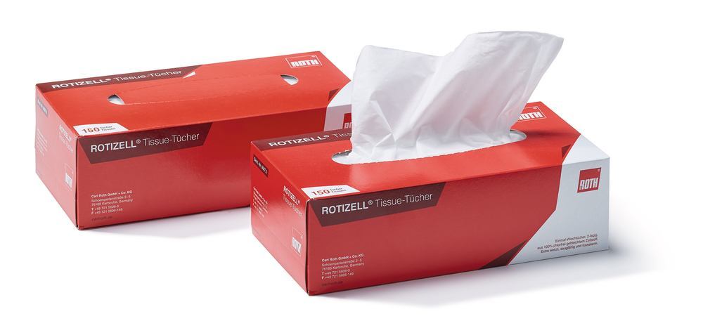Rotizell®-Tissue-Tücher, 2-lagig, Tuchgr. 210x200 mm, 25 Boxen, 150 St/Box 25 x 150 Tücher (3750 Stk.)