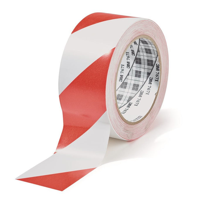 Signalklebeband, rot/weiß, PVC, selbStk.lebend, L 33 m, B 50 mm (1 Rolle(n))