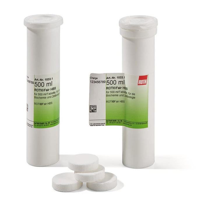 ROTI®Fair HBS, für 500 ml/Tablette, für die Biochemie und Zellbiologie (12 Stk.)