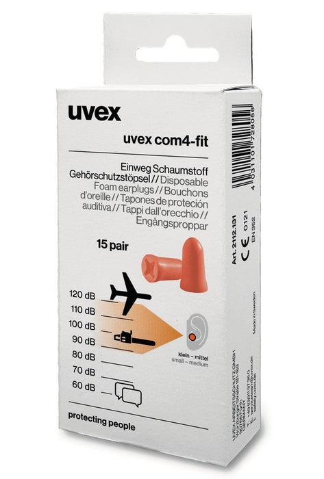 Gehörschutzstöpsel com4-fit, von UVEX, EN 352-2, in der Minibox Minibox (15 Paar)
