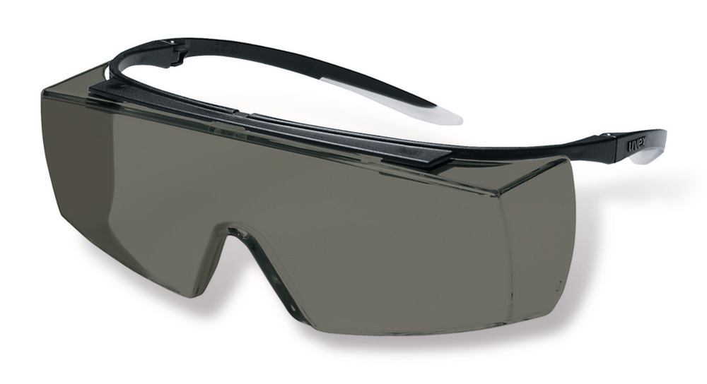 Überbrille super f OTG, schwarz/weiß, Scheibe grau