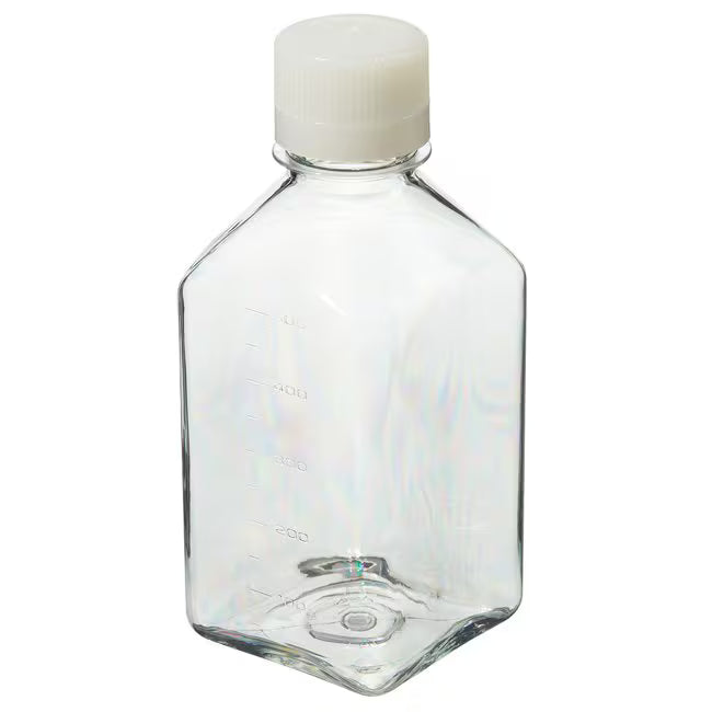 Thermo Scientific Nalgene quadratische PETG-Medienflaschen mit Verschluss 500 mL unsteril [40 Stk.]