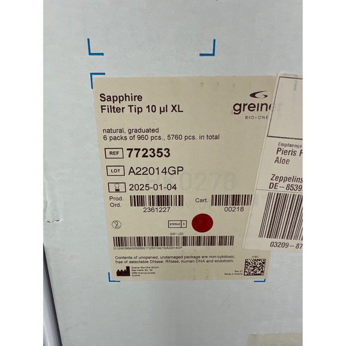 SAPPHIRE Filterspitze 10 µl XL, steril <br>[960 Stk. / MHD 2025]