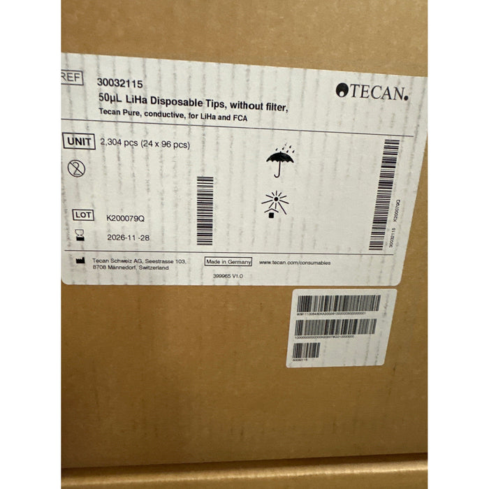 50µL LiHa Disposable Tips, without filter, Tecan Pure, conductive, for LiHa and FCA<br>[2304 Stk. / MHD 2026]