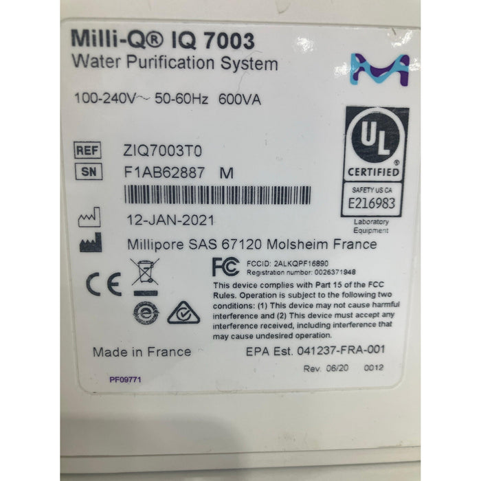 Reinstwasseranlage Merck Millipore Milli-Q IQ 7003 (2021)