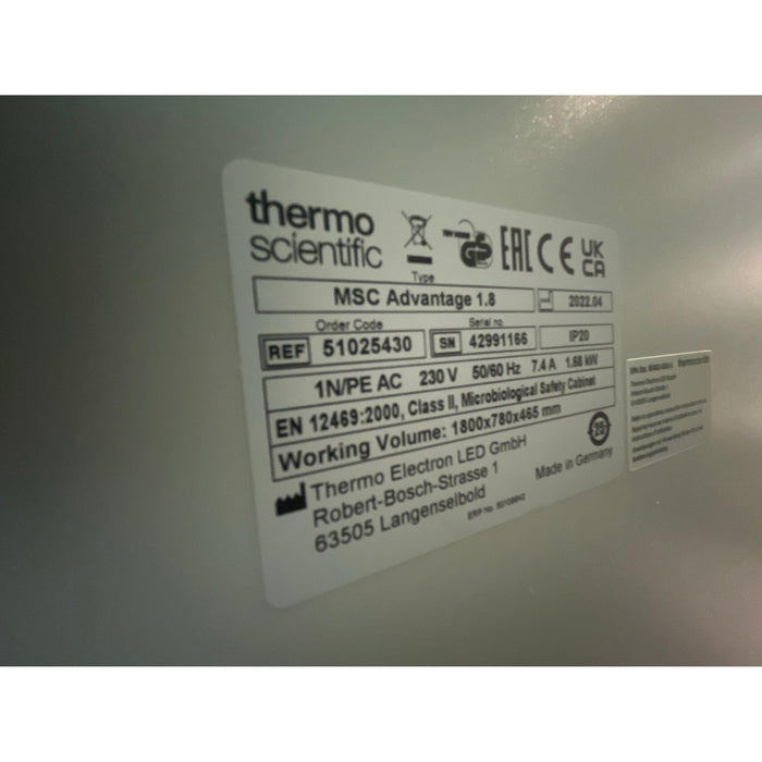 MSC Advantage 1.8m BSC/Sicherheitswerkbank (04.2022)