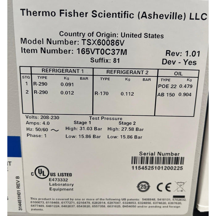 Thermo Scientific Ultratiefkühlschrank TSX60086V