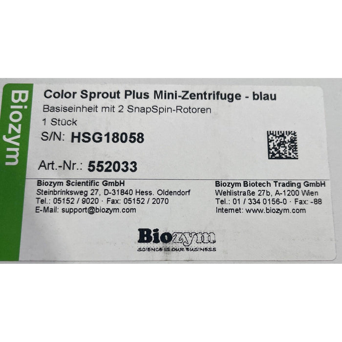 Heathrow Scientific Color Sprout Plus Mini-Zentrifuge