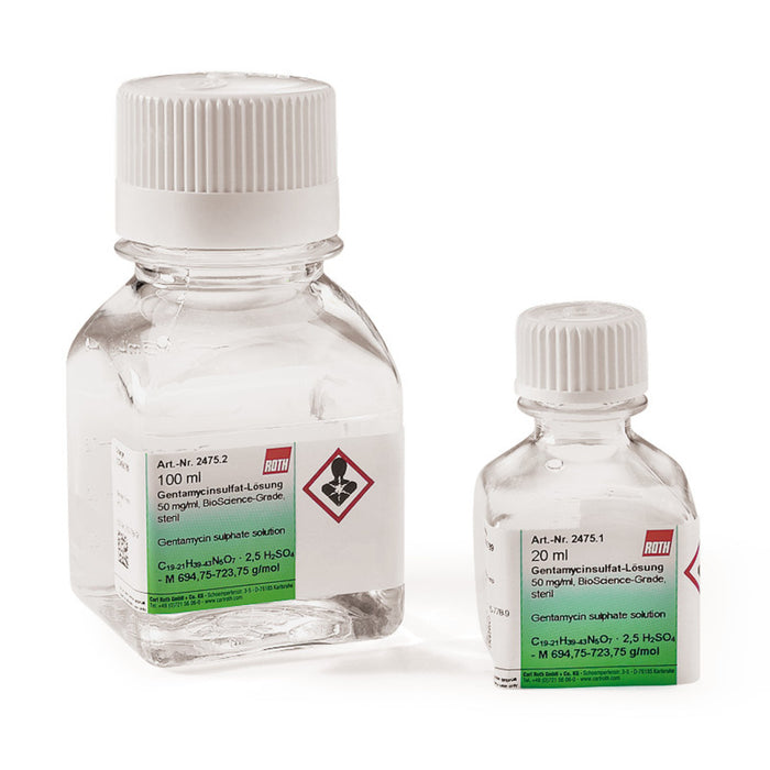 Gentamycinsulfat-Lösung, 50 mg/ml, BioScience-Grade, steril ready-to-use (100 ml)