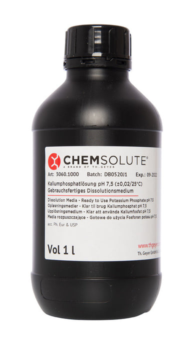 Kaliumphosphatlösung pH 7,5 (±0,02/25°C) Gebrauchsfertiges Dissolutionsmedium Ph.Eur. & USP konform