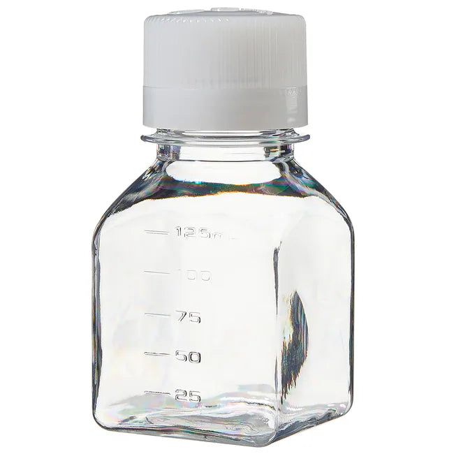 Nalgene quadratische PETG Medienflasche mit Verschluss, 125mL<br>[96 Stk.]