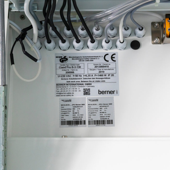 Berner ClairePro B-3-130 Biological Safety Cabinet with Integrated Airlock