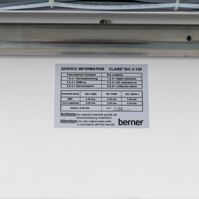 Berner ClairePro B-3-130 Biological Safety Cabinet with Integrated Airlock