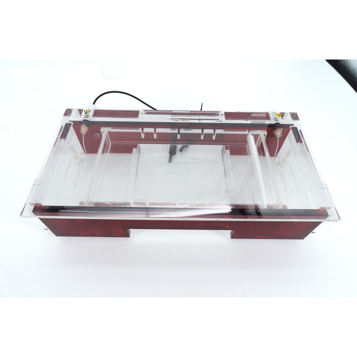 Große Elektrophoresekammer mit Gelschlitten und Kamm