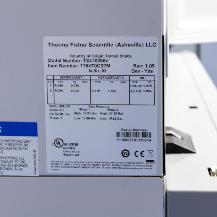 Thermo Scientific TSX70086V Ultratiefkühlschrank -86 °C (2021/09)