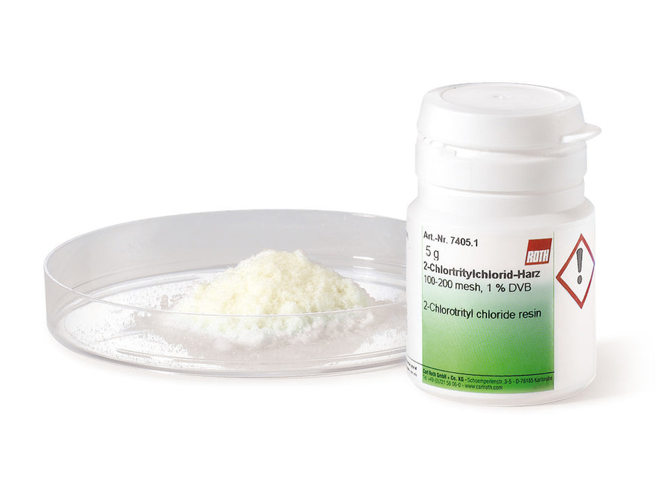 2-Chlortritylchlorid Harz, PEPTIPURE®, 100-200 mesh, 1% DVB (25 g)