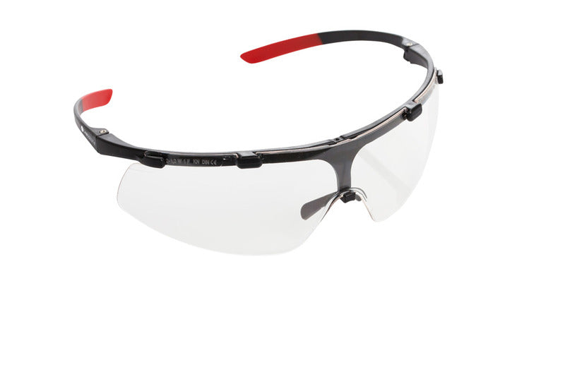 Schutzbrille light, schwarz/rot, Scheibe farblos, uv 2-1.2, LABSOLUTE®