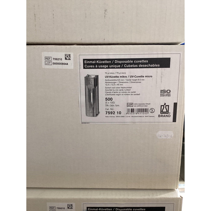 Brand UV-Küvetten, mikro, UV-transparent, Zentrumshöhe 8,5 mm [500 Stk.]