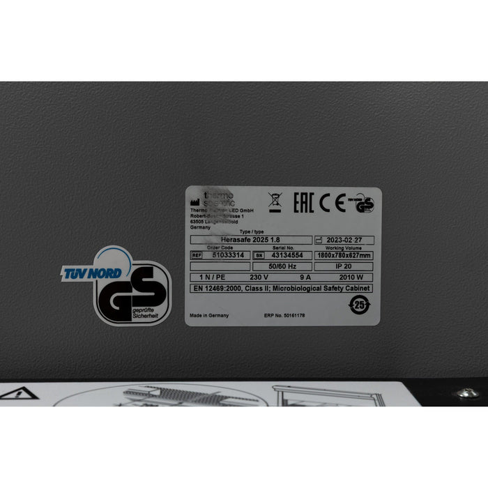 Thermo Scientific Herasafe 2025 1.8m BSC Sicherheitswerkbank (NEUWERTIG) (02.2023)