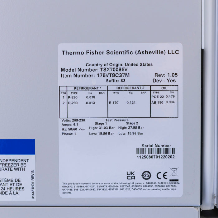 Thermo Scientific TSX70086V Ultratiefkühlschrank -86 °C