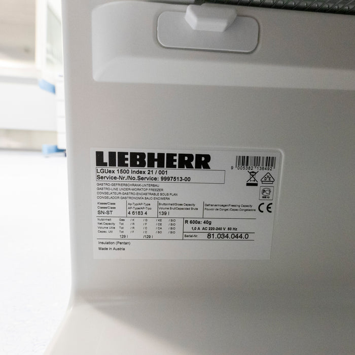 Liebherr LGUex 1500-21 MediLine  – ATEX Explosion-Protected Laboratory Freezer 129 L