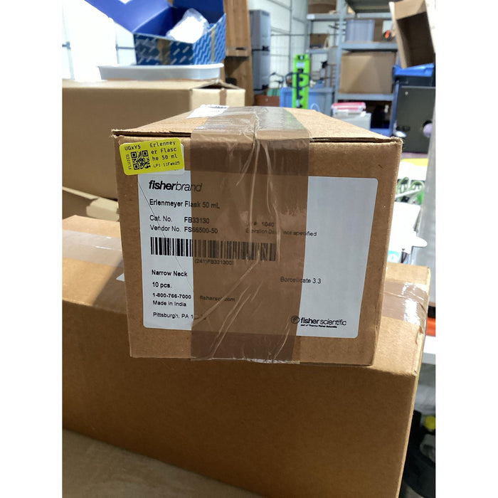 Fisher Scientific Fisherbrand Enghals-Erlenmeyerkolben aus Borosilikatglas 50 mL [10 Stk.]