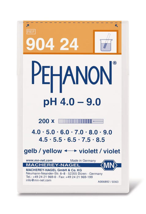 Indikatorpapiere PEHANON®, mit aufgedruckter pH Skala, pH 4,0-9,0 (200 Stk.)