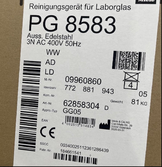 Miele PG8583 AE LD Reinigungs- und Desinfektionsautomat (2025/03)