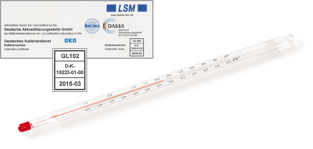 Thermometer, -10 bis +200, Teilung 1 °C, DAkkS-kalibriert (1 Stk.)