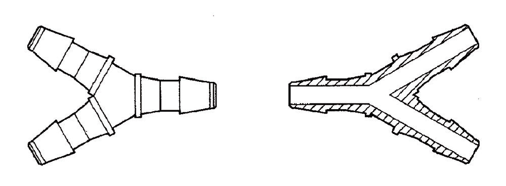 Rotilabo®-Mini-Schlauchverbinder, PP, Y-Form, für Schläuche Ø innen 2,4 mm (10 Stk.)