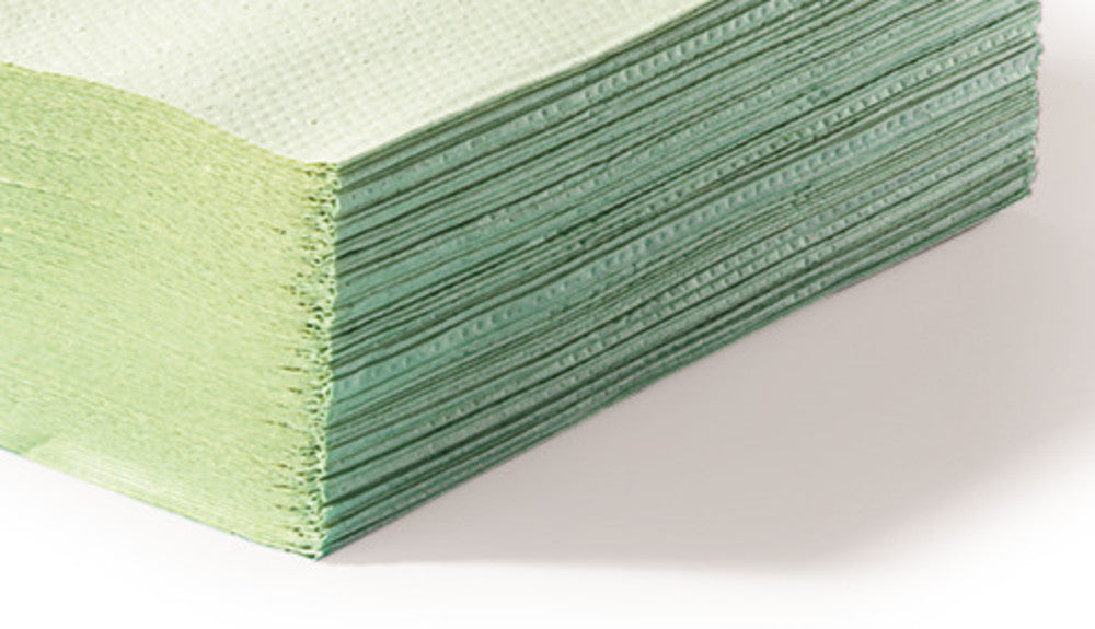 Sekuroka®-Falthandtücher, 2-lagig, Tissue, grün, Zick-zack-Faltung 20 x 160 Blatt (3200 Blatt)
