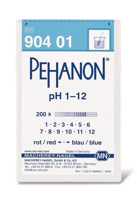 Indikatorpapiere PEHANON®, mit aufgedruckter pH Skala, pH 1-12 (200 Stk.)