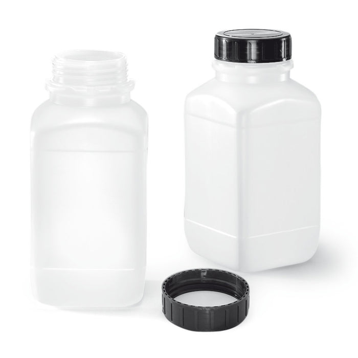 Rotilabo®-Weithals-Vierkantflaschen, HDPE, naturfarben, UN-Zulassung, 100 ml UN 3H1/X0.3/S/../D/BAM 6713-K (30 Stk.)
