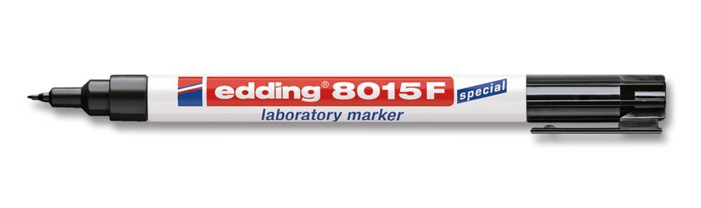 Labormarker, edding®, schwarz, 8015F, Rundspitze extra fein, 0,75 mm (10 Stk.)