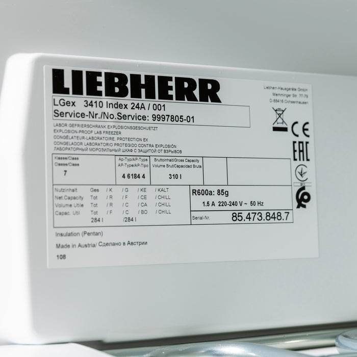 Liebherr LGex 3410 MediLine - Labor-Gefrierschrank explosionsgeschützt (ATEX), 310 l
