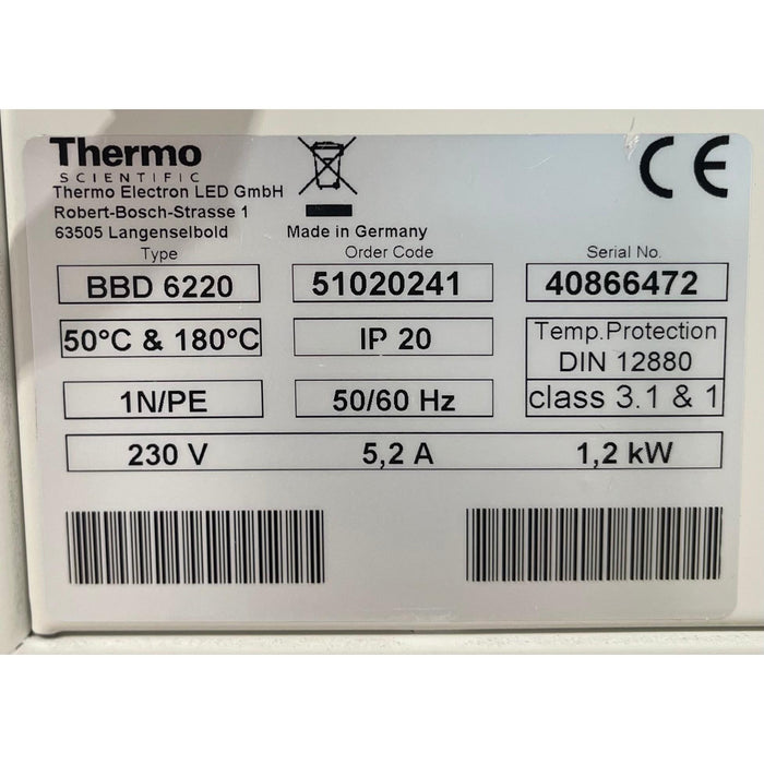 Thermo Scientific BBD 6220 CO2-Incubator