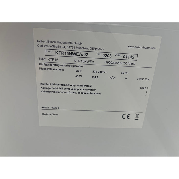 Bosch KTR15NWEA Unterbau Kühlschrank (03.2002)