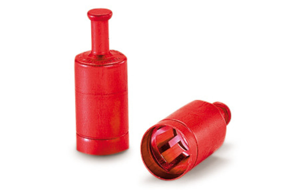 LABOCAP-Kappen mit Griff, rot, Chromnickelstahl, f. Gläser m. Ø 15/16mm (100 Stk.)