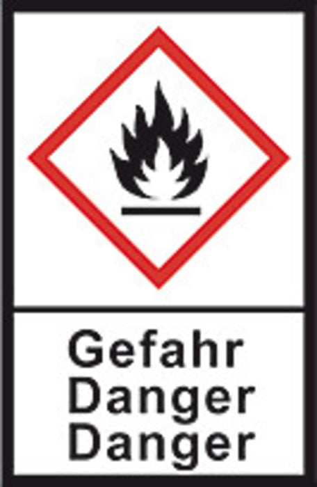 GHS-Gefahrstoffetiketten, PE-Folie,GHS02, Gefahr, Flamme, 100 µm, 27x40 mm (1 Rolle(n))
