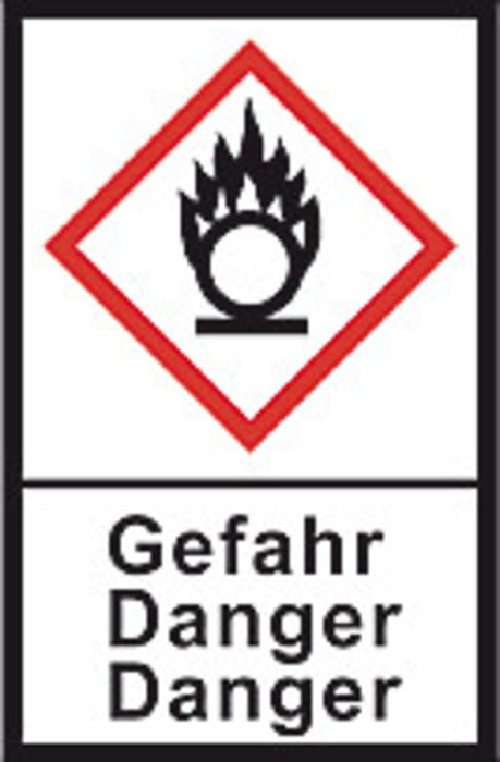 GHS-Gefahrstoffetiketten, PE-Folie,GHS03, Gefahr, Flamme ü. Kreis, 100µm, 22x30mm (1 Rolle(n))