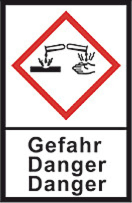 GHS-Gefahrstoffetiketten, PE-Folie,GHS05, Gefahr, Verätzung, 100 µm, 22x30 mm (1 Rolle(n))