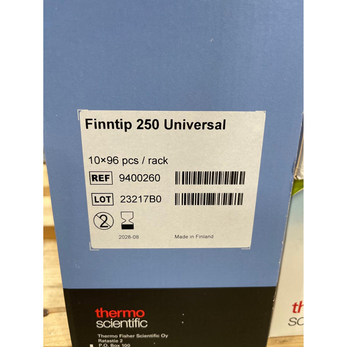 Thermo Scientific Finntip 250 µL Pipettenspitzen ohne Filter in Rack a 96 unsteril [960 Stk. / MHD 2028]