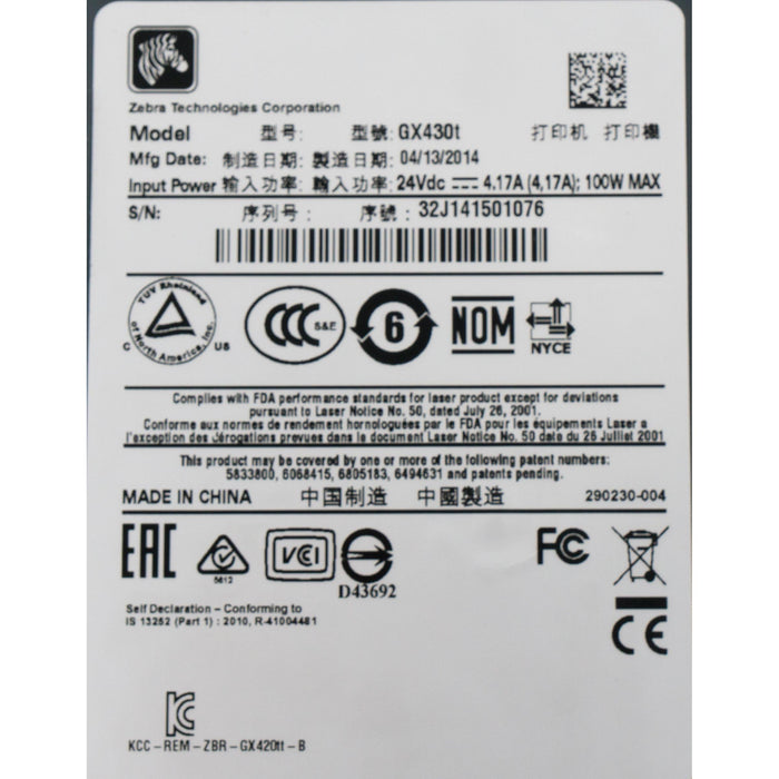 Zebra GX430t Etikettendrucker (2014)