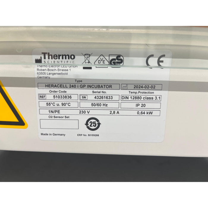 Thermo Scientific HERACELL 240 i CO₂-Inkubator (01.2024)