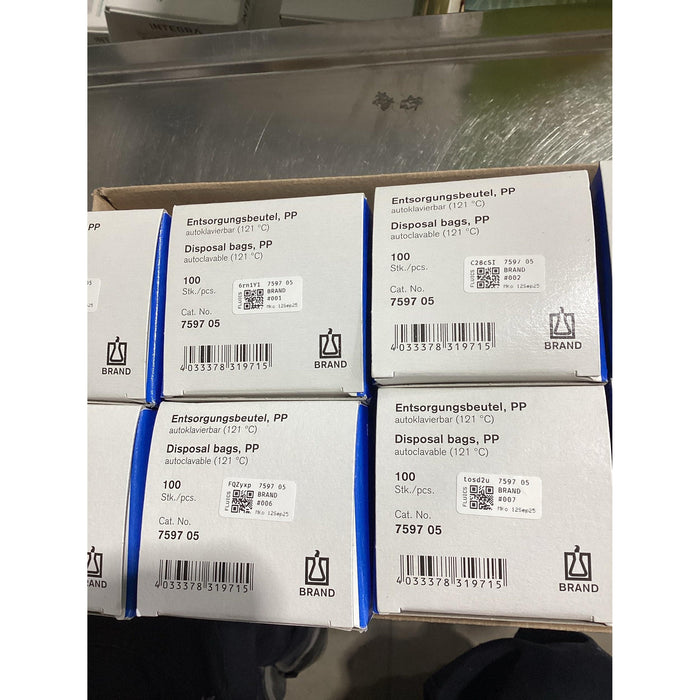 Brand Entsorgungsbeutel, PP autoklavierbar (121 °C) [100 Stk.]