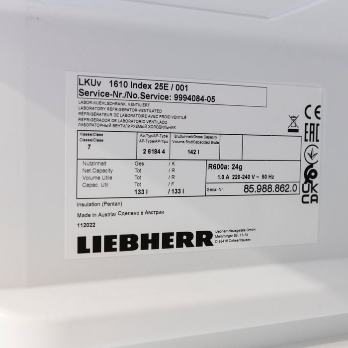 Liebherr LKUv 1610 MediLine Unterbau Kühlschrank (11.2022)