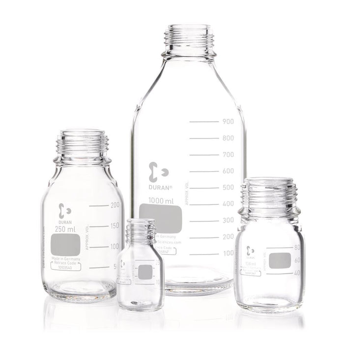 Gewindeflasche, DURAN®, transparent, ohne Ausgießring und Kappe, 2000 ml (1 Stk.)