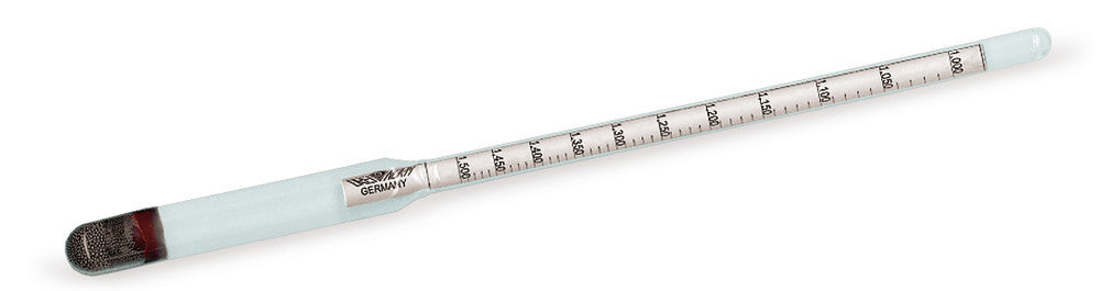 Dichte-Aräometer, ohne Thermometer, Messber. 1,000 - 1,500 (1 Stk.)