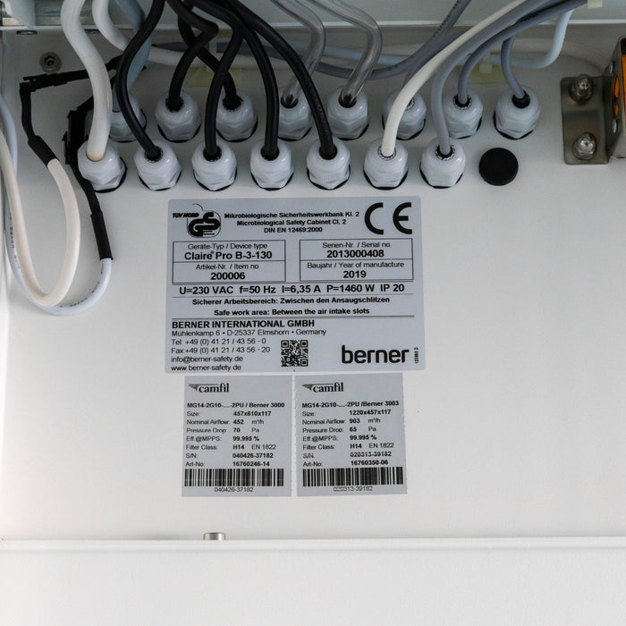 Berner ClairePro B-3-130 Biological Safety Cabinet with Integrated Airlock