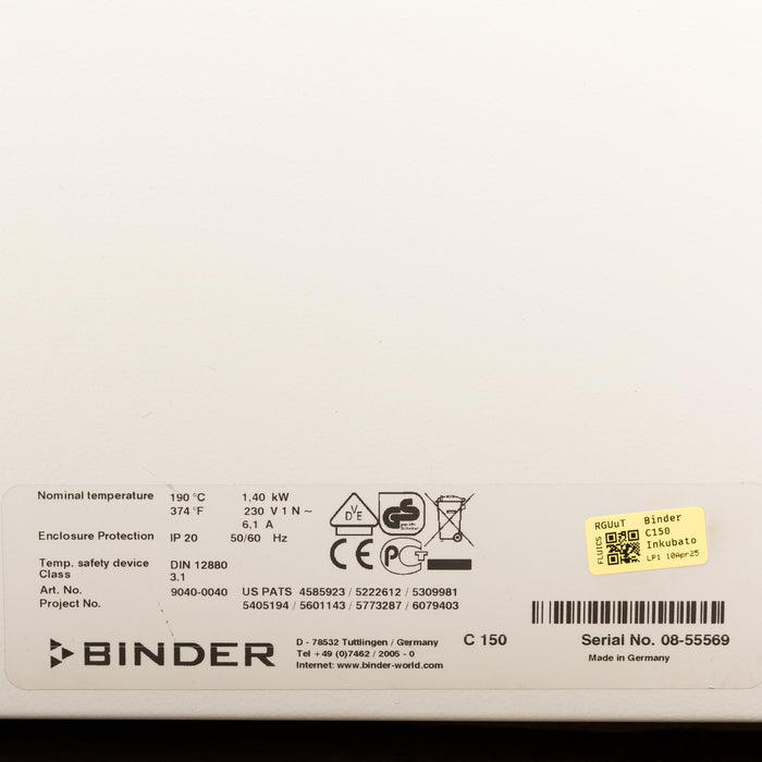 CO₂-Inkubator Binder C150